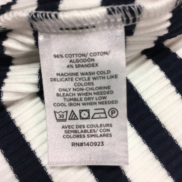 New Ann Taylor LOFT  Size XL Blue and White Striped Off The Shoulder Top - Picture 8 of 9